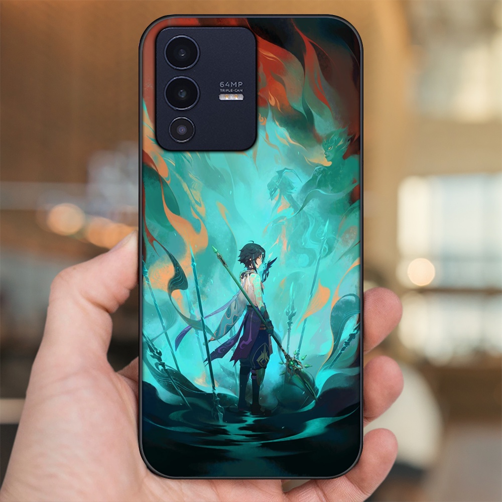 Ốp lưng Vivo V23 5G viền đen in hình Xiao Genshin Impact