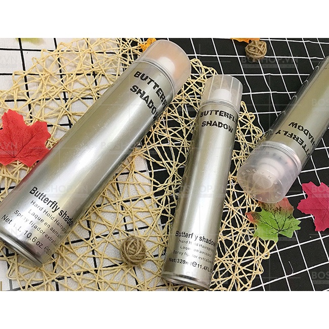 Gôm Xịt Tóc, Keo Xịt Tóc Butterfly Shadow 150ml 320ml 600ml Chính hãng. Tạo Kiểu Và Giữ Nếp Cho Tóc.