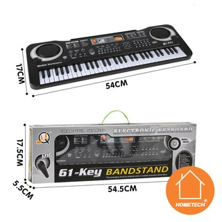 Đồ chơi đàn piano điện tử 61 phím - Đàn Organ điện tử cho trẻ em kèm mic cho bé phiên bản tiếng Anh