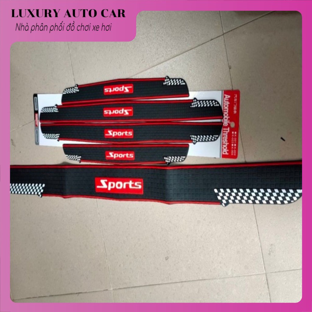 Bộ 5 món nẹp cao su chống trầy xước bậc lên xuống và nẹp cốp ô tô hãng sport cao cấp - Luxury autocar