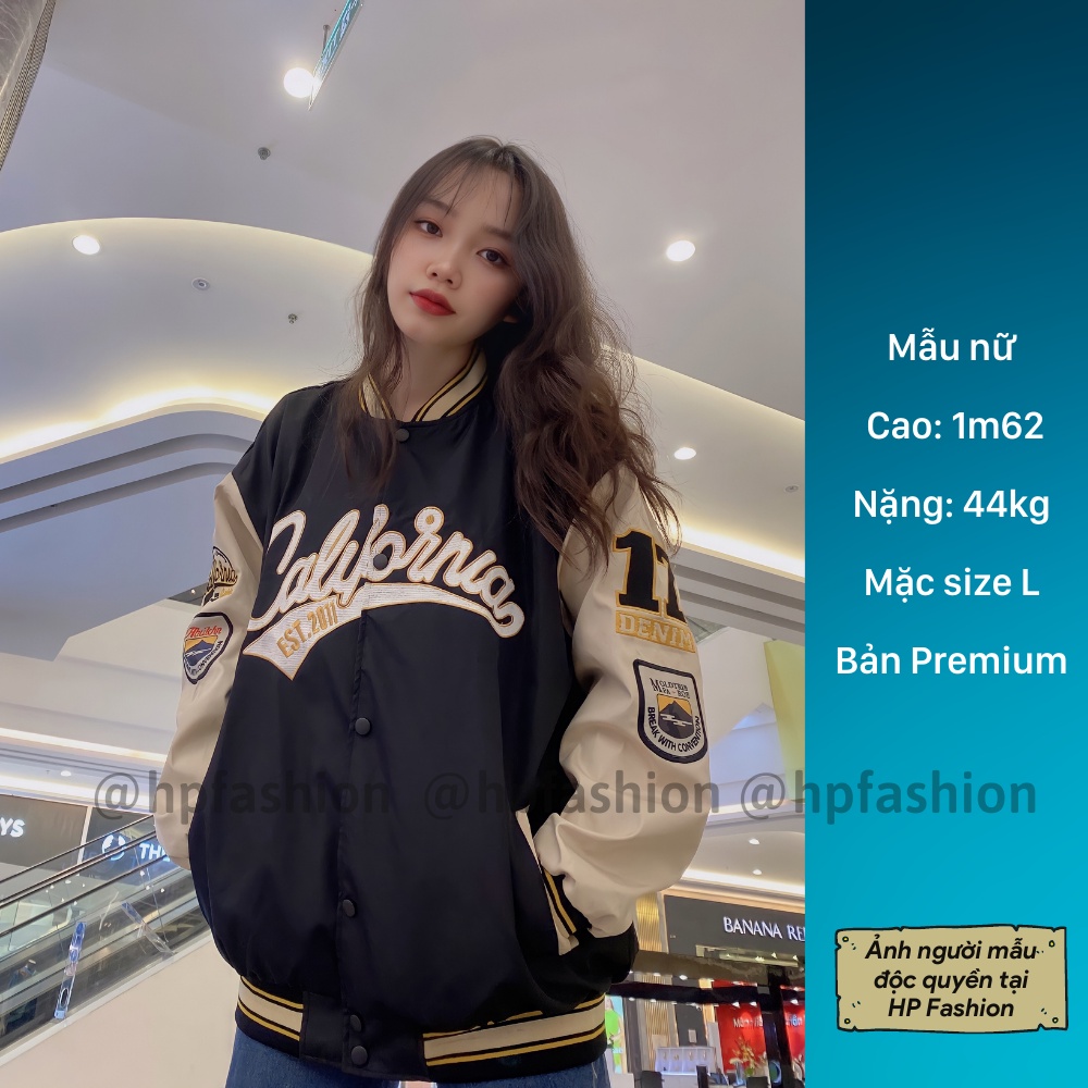 Áo bomber Jacket form rộng California vải dù ❤️ Áo khoác bóng chày chống nắng dáng Unisex nam nữ D12 - Happy Style