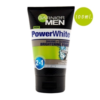 Garnier Men PowerWhite 2in1 100ml sữa rửa mặt nam + kem cạo râu