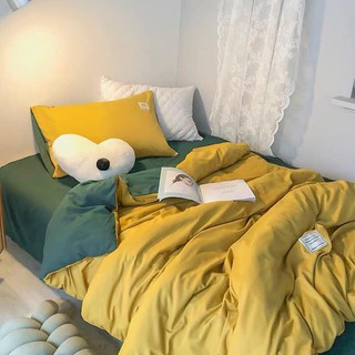 Chăn ga cotton đũi tone vàng✨✨