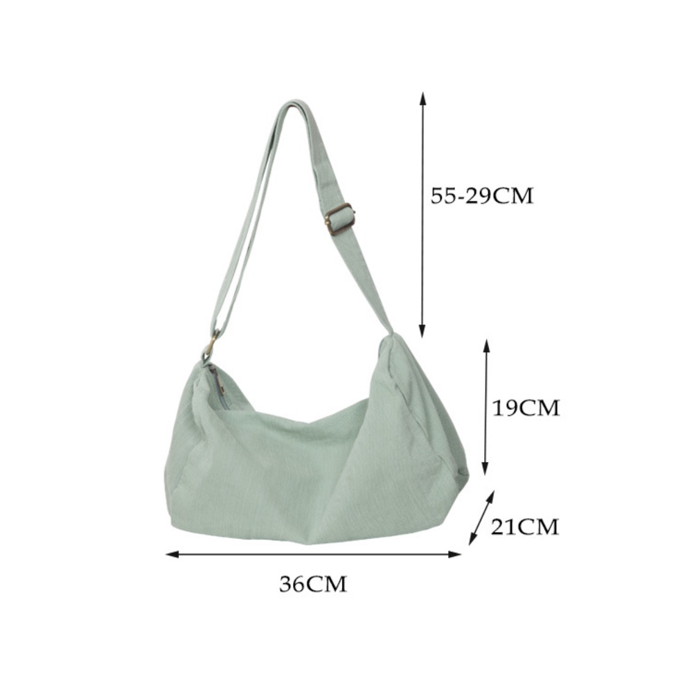 T274-5/[HÀNG MỚI VỀ] Túi vải túi tote chéo đơn giản tiện lợi có khoá kéo