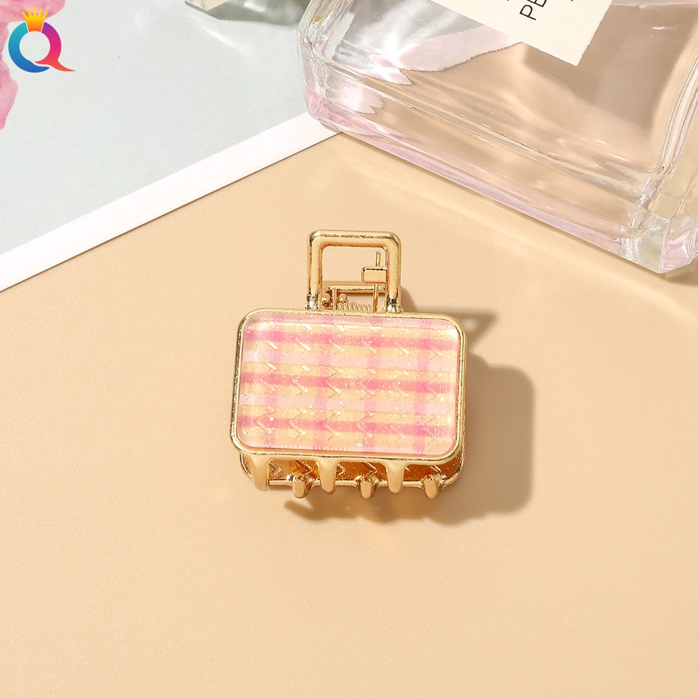 Kẹp tóc hợp kim hình tròn / vuông kiểu Hàn Quốc duyên dáng hợp thời trang cho nữ