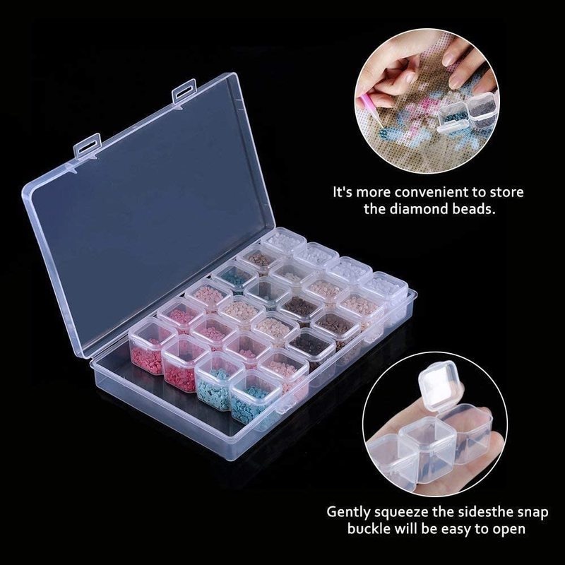 1 Hộp Nhựa 28 Ngăn Trong Suốt Dùng Đựng Trang Sức