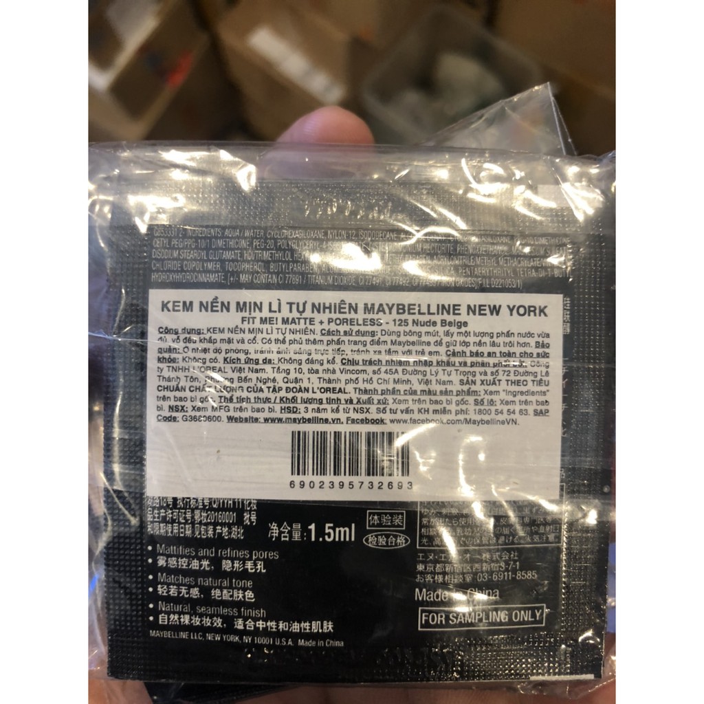 Mẫu thử Kem Nền Mịn Nhẹ Kiềm Dầu Fit Me Maybelline New York Matte Foundation 1.5ml | BigBuy360 - bigbuy360.vn