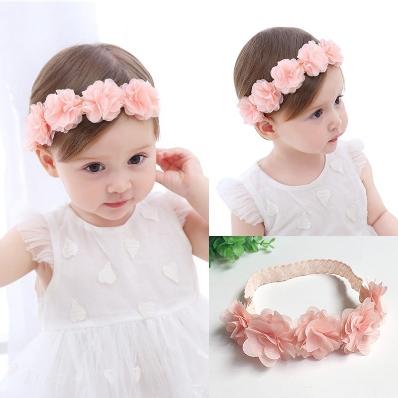 Băng đô đính hình hoa xinh xắn dễ thương cho bé