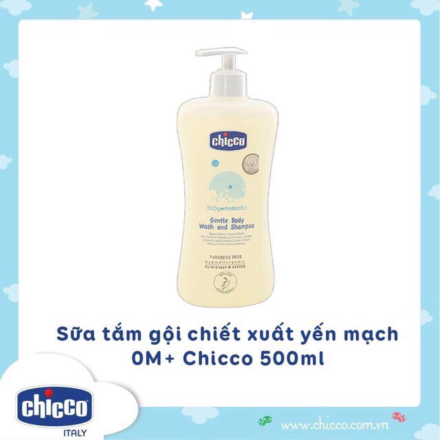 tuan1028 [Chính hãng] Sữa tắm chiết xuất Yến mạch CHICCO Ý 200ml/500ml tuan1028