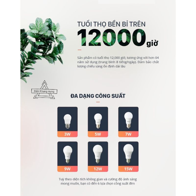 Bóng đèn LED NEO BULB 3W, 5W, 7W, 9W, 12W  – Panasonic