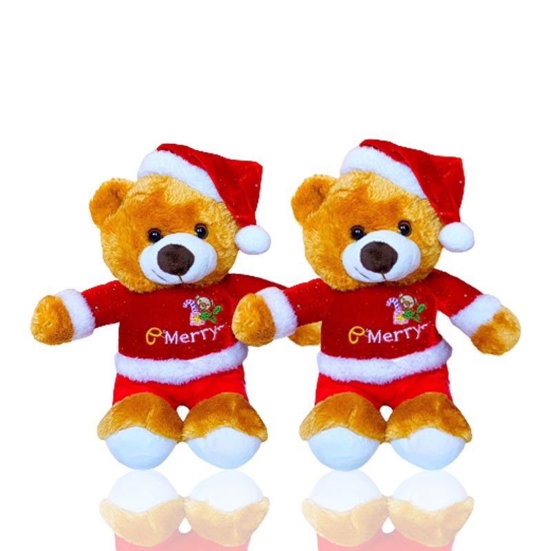 [ Mua ngay nhận ưu đãi của TINI ] Gấu Bông Teddy Đội Mũ Noel Kích Thước 20cm - Kagonk