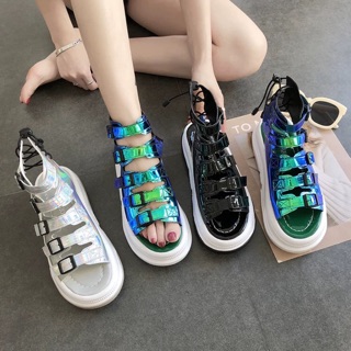 Sandal đế cao quai bling bling