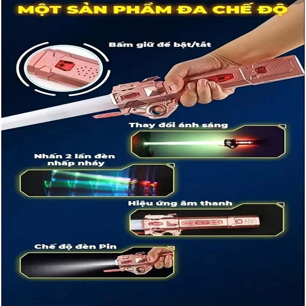 Kiếm Lazer Ánh Sáng Phiên Bản Mới Lightsaber Ghép Đôi Sạc Pin TypeC Mix Màu Cháy Phố Phiên Bản Mới Có Thể Thu Ngắn