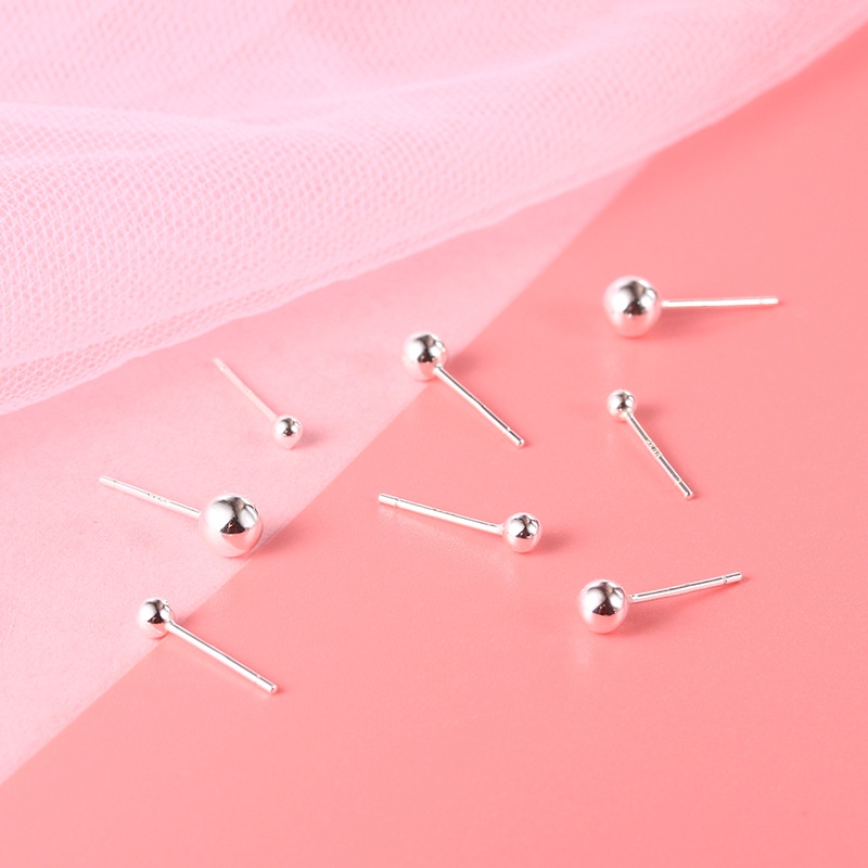 Bông Tai Bạc Nữ Đẹp Viên Đá Tròn Đơn Giản Bạc Ý 925 -Trang Sức TNC Jewellery