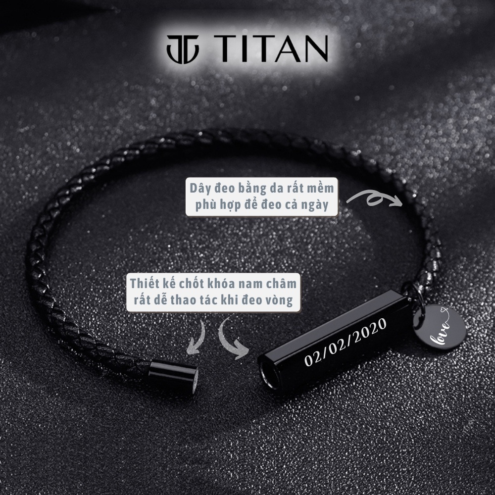 Vòng tay nam châm có Khắc Tên, Bracelet Clancy lắc tay thời trang unisex làm quà tặng, cặp đôi cực chất Titan Shop