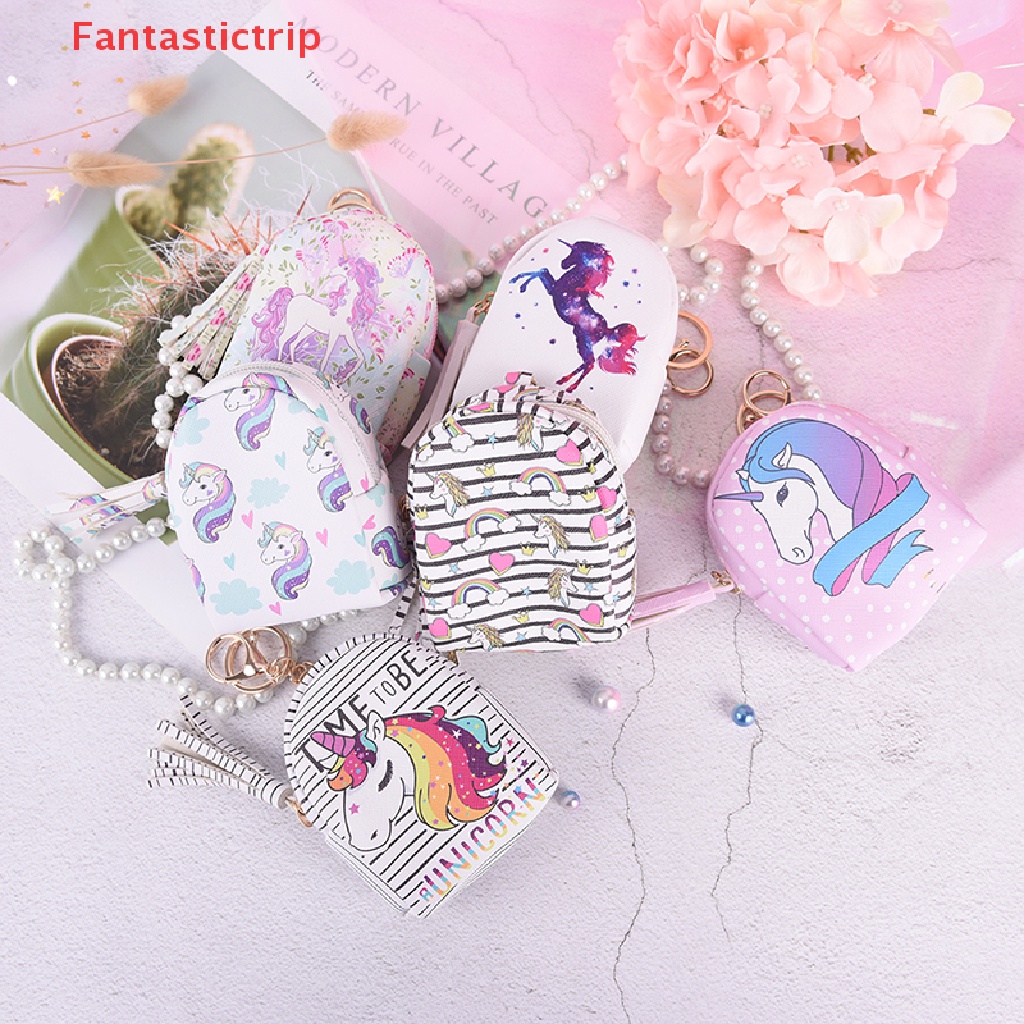 Túi Da pu mini Hình Ba Lô Kỳ Lân Đựng Tiền Xu / Móc Khóa Tiện Lợi Mới