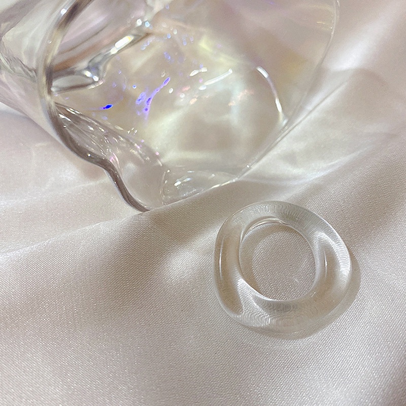 1 Nhẫn Acrylic Trong Suốt Phong Cách Hàn Quốc Cho Nữ