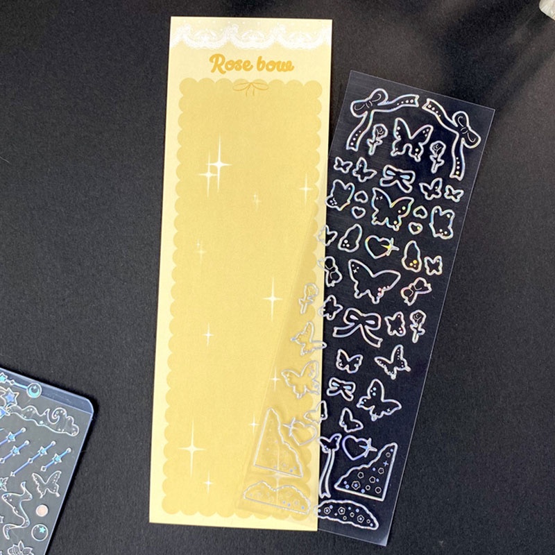 Miếng Dán Trang Trí Hình Cá Voi/Bướm/Cá Voi Màu Laser Dễ Thương