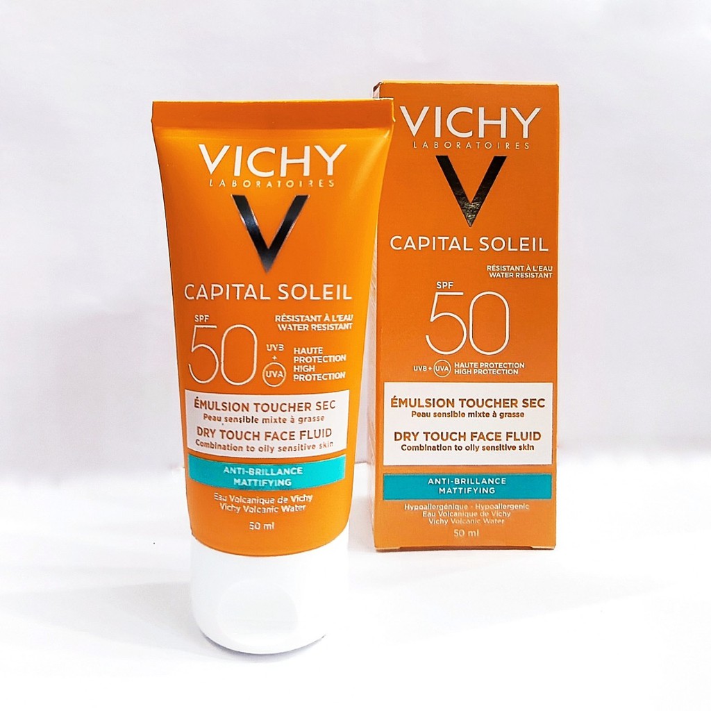 Kem chống nắng SPF 50 UVA+UVB Vichy Capital Soleil Mattifying Dry Touch Face Fluid 50ml