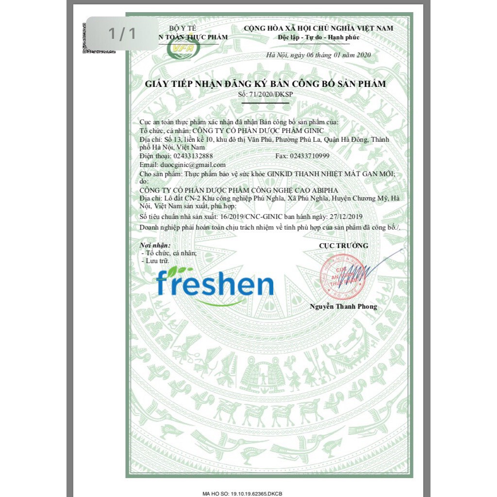 GINKID THANH NHIỆT MÁT GAN