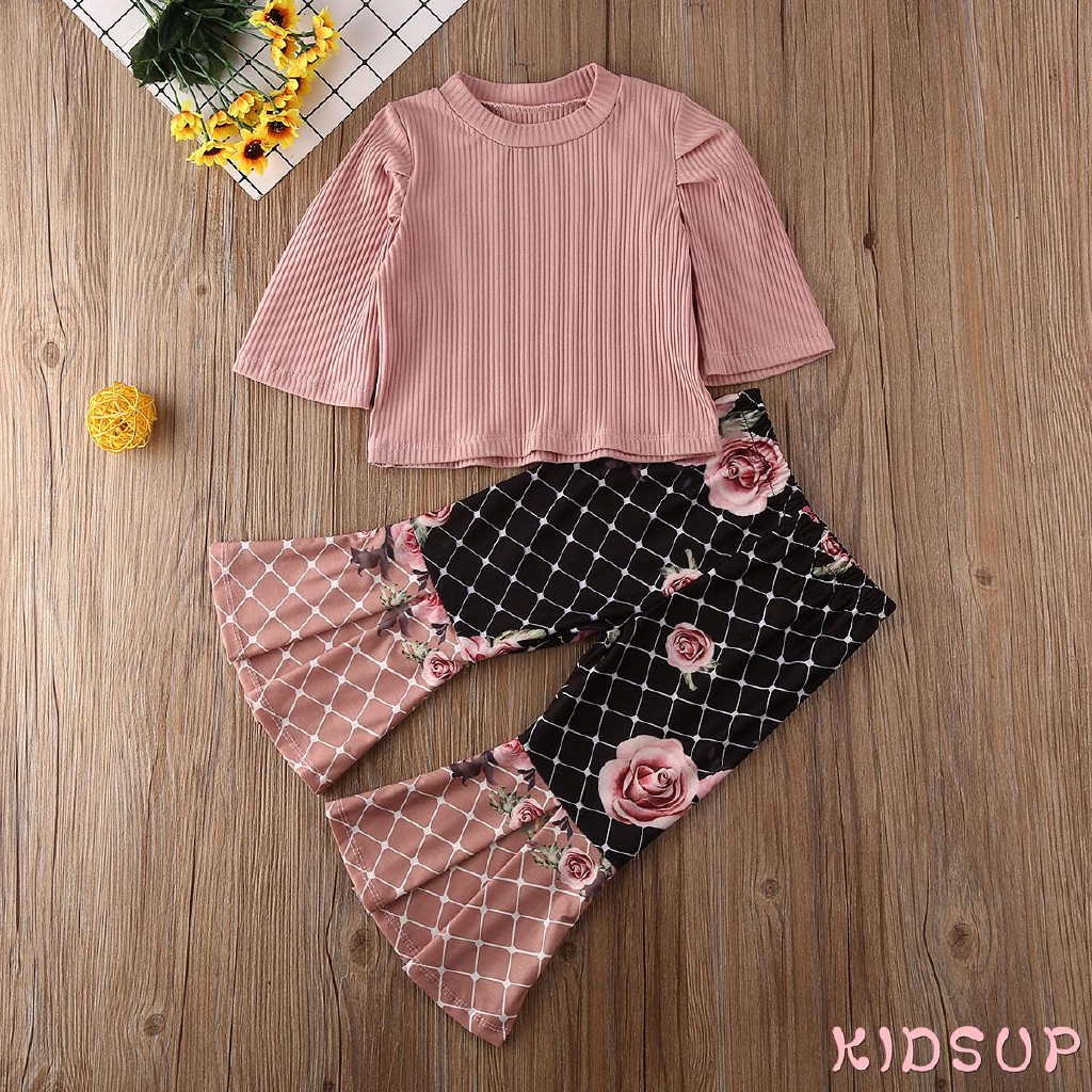 ✨KidsupToddler Kids Baby Girls Tops T-shirt+Long Pants Outfits Clothes Set