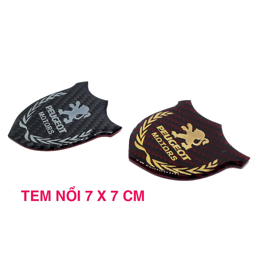 BỘ 2 DECAL DẺO 3D PEUGEOT MOTORS - 7 X 7 CM
