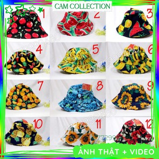 Nón trái cây chuối, dưa khóm, cam, hoa lá nhiều mẫu, nón vành trái cây, Bucket trái cây