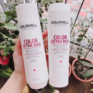 Bộ dầu gội xả Goldwell Color Extra Rich giữ màu tóc nhuộm lâu phai 250ml/200ml- Cặp