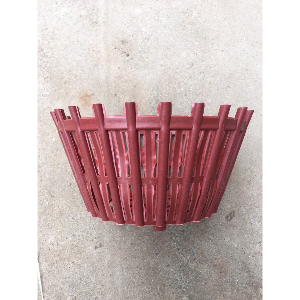 Bộ 10 chậu nhựa giả gỗ treo lan có nan phụ phi 27 và 10 móc kẽm dài 80cm