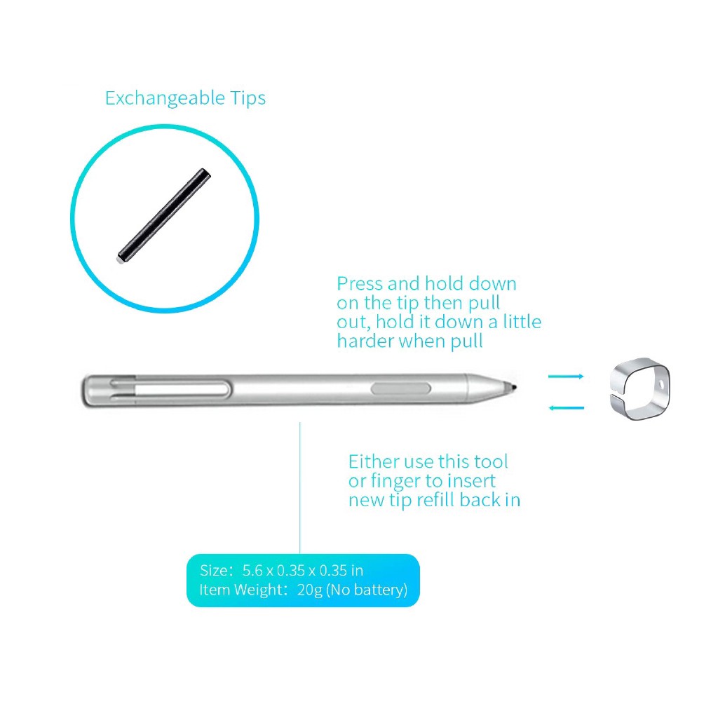 Bút cảm ứng stylus pen cho Microsoft Surface Pro X Pro 7 Pro 6 Pro 5 Pro 4 Pro 3 Surface Laptop 3 2 1/Book 1/2 Surface Go/Go2