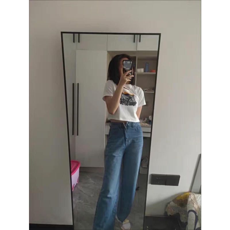 Quần jeans bò xanh dáng suông phong cách ulzzang SALYN QJ03