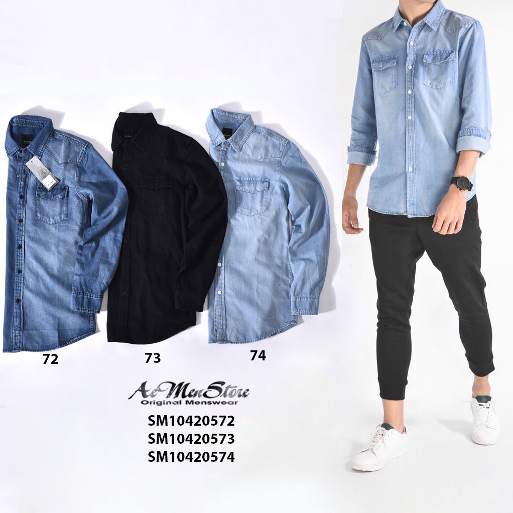 Áo sơ mi bò nam mẫu áo sơ mi jean denim nam mới nhất 2018 của Routine