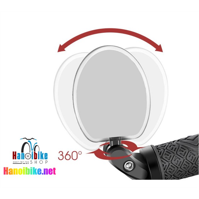 Gương Chiếu Hậu Xe Đạp Xoay 360 độ có đèn