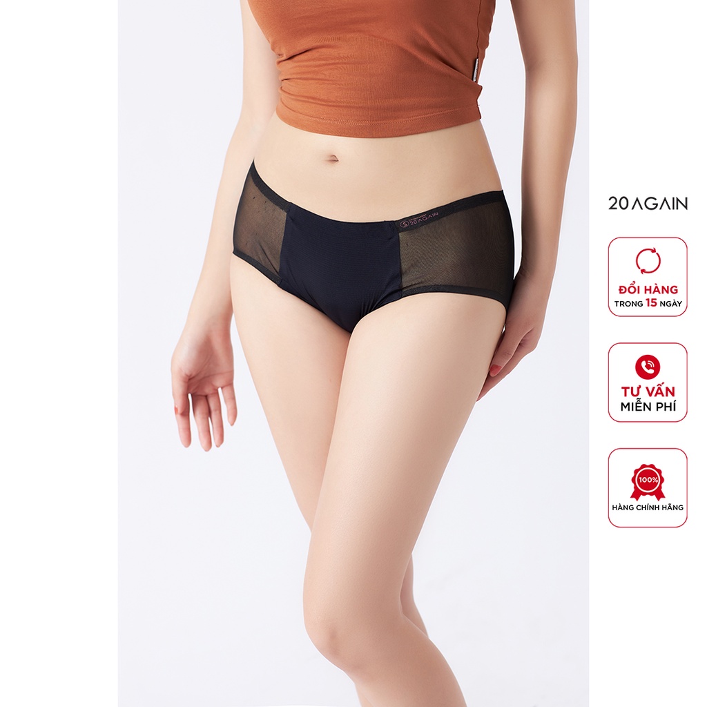 Quần lót nữ không đường may phối lưới 20Again, kháng khuẩn khử mùi, sexy quyến rũ QUA0092 | BigBuy360 - bigbuy360.vn