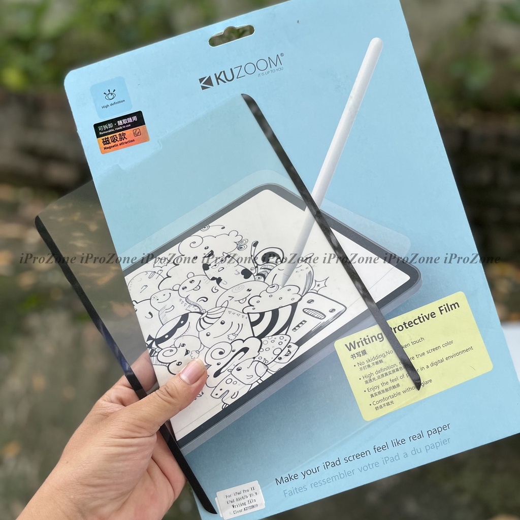 Cường lực nhám PaperLike hút nam châm cho IPad Gen 10 / 10.9 2022/ Pro 11 / 12.9 inch M1 M2  Air 4 / 5 chính hãng Kuzoom