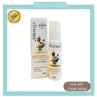Xịt keo ong Vitatree Super Propolis Spray Complex with Honey 30ml Úc giúp hệ hô hấp luôn khoẻ mạnh