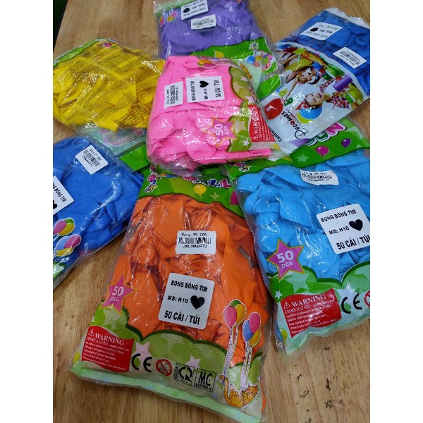 Combo 50 Bóng Tròn Lớn Bóng Tim Lớn  Bóng trang trí sinh nhật, sự kiện đủ màu giá sỉ