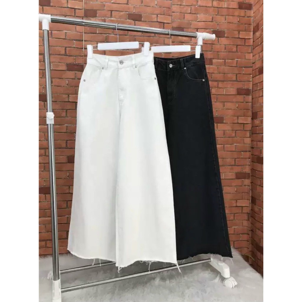 QUẦN KAKI NỮ ỐNG RỘNG FORM LỬNG RÁCH LAI-HÌNH THẬT