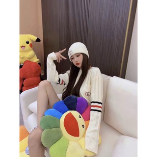 Áo len cổ tròn nam nữ basic sọc tay trơn đơn giản