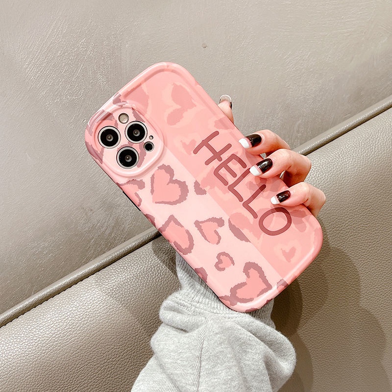 Ốp Điện Thoại Màu Hồng Dễ Thương Cho IPhone 12 13 11 Pro Max X Xs Max Xr 7 8 Plus Hsa1