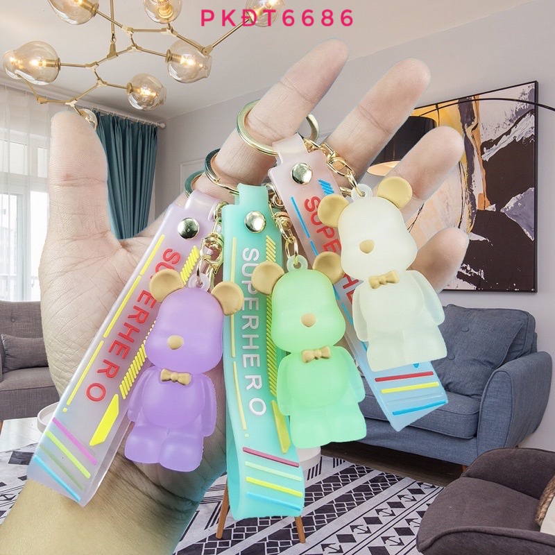 Móc Khóa Gấu Bearbrick Hàn Quốc Đủ Màu Sắc Hot Trend tiktok Dùng Làm Phụ Kiện, Quà Tặng Dễ Thương.