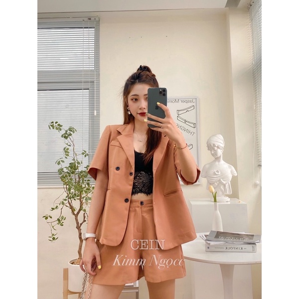 Sét blazer cam vải tuyết mưa | BigBuy360 - bigbuy360.vn