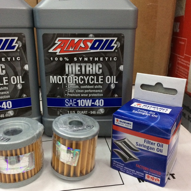 Combo Amsoil Metric 10W-40 + Lọc Nhớt Suzuki Indonesia To/Nhỏ