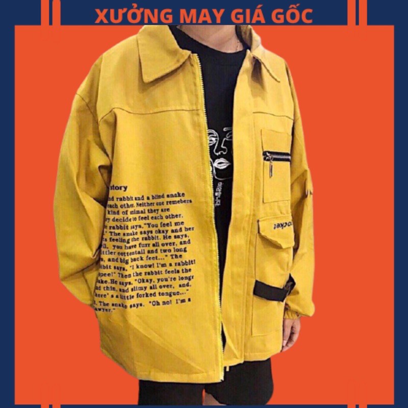 🎇𝐆𝐢𝐚́ 𝐒𝐢̉🎇 ABC Áo Khoác Kaki 2 Lớp In Chữ, Khoá Kéo #AKTT016 (Kèm Video, Hình Chụp Thật)