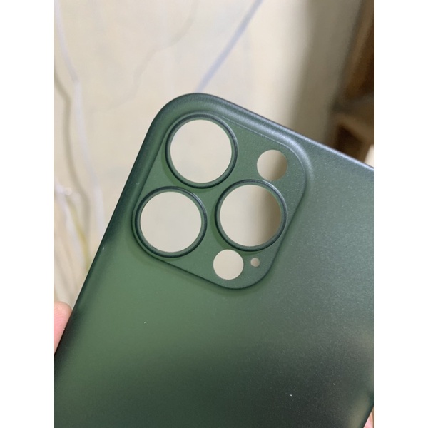 Ốp lưng Memumi lụa màu Xanh rêu Green cho iPhone 13 Pro, 13 Pro Max xanh dương chuẩn màu máy siêu mỏng