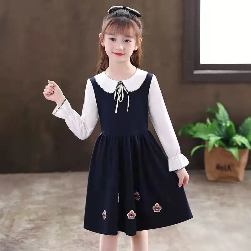 Đầm Công Chúa Mùa Thu Phong Cách Hàn Quốc Mới Cho Bé Gái 3-14 Tuổi sk