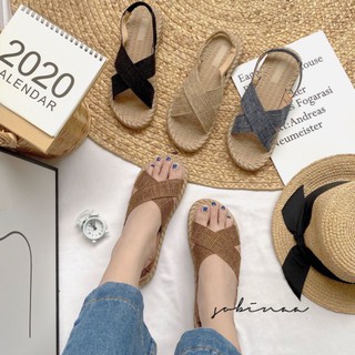 Sandal chéo giả cói