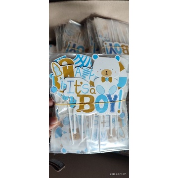Set cắm giấy bé Gấu ngộ nghĩnh trang trí bánh kem
