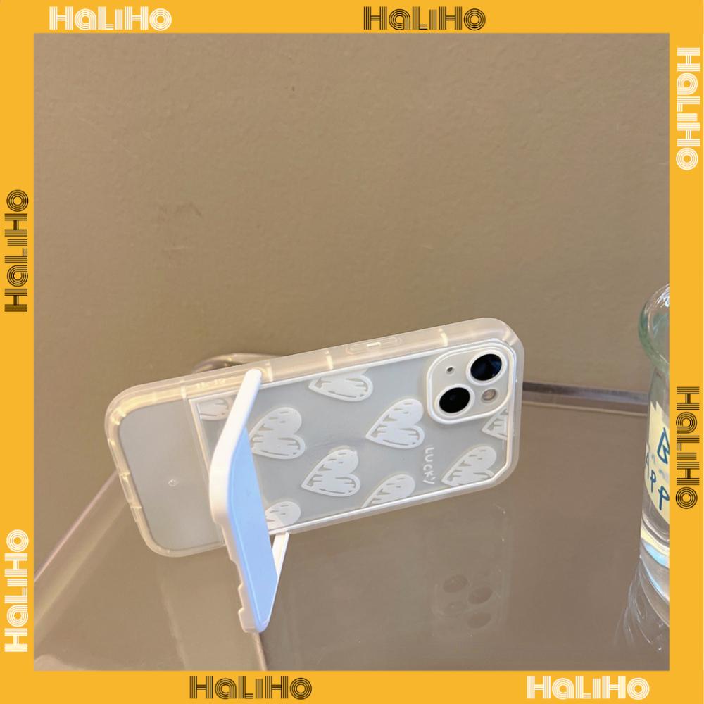 iPhone Case Silicone Soft Case Clear Case Folding Stand Shockproof Protection Camera Love Simple Cute Compatible For iPhone 11 iPhone 13 Pro Max iPhone 12 Pro Max iPhone 7Plus xr