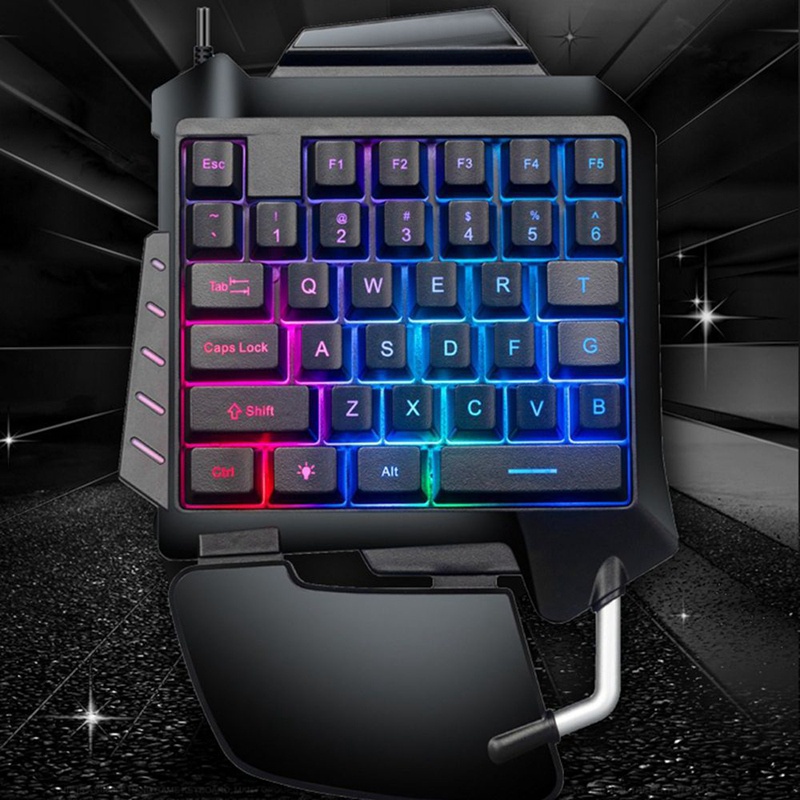 Bàn Phím Mini Một Tay RGB + Bộ Bàn Phím 35 Phím Cho Game Điện Thoại Di Động